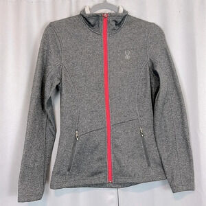Spyder Core Gray & Pink Full Zipper Sweater Great Condition Size M